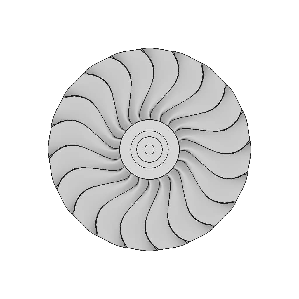 CAD Model of Turbofan Inlet Blade for Engineering Projects_90_0_degree_snapshot