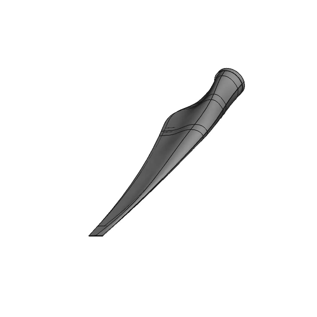 CAD Model of Wind Turbine Blade for Engineering Projects_60_30_degree_snapshot