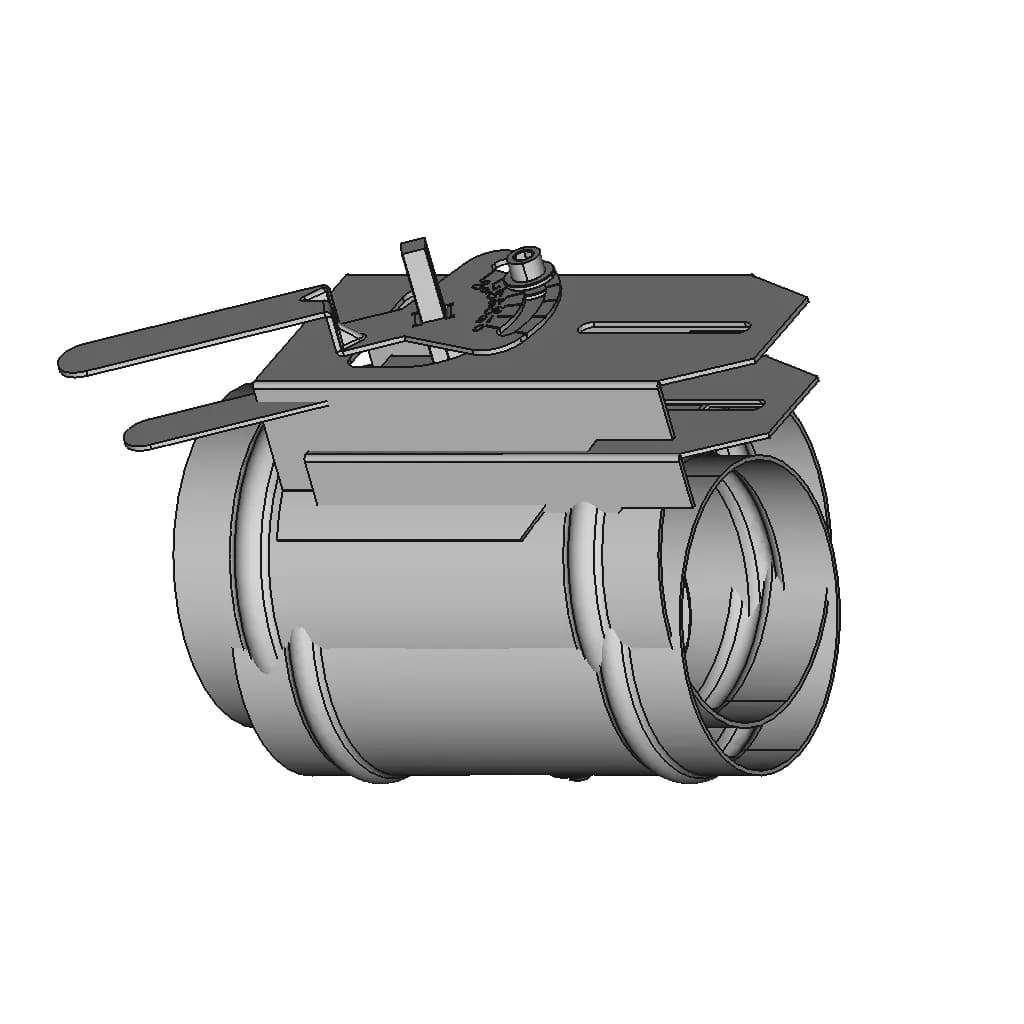 CAD Model of Ventilation Duct Damper for Engineering Projects_60_30_degree_snapshot