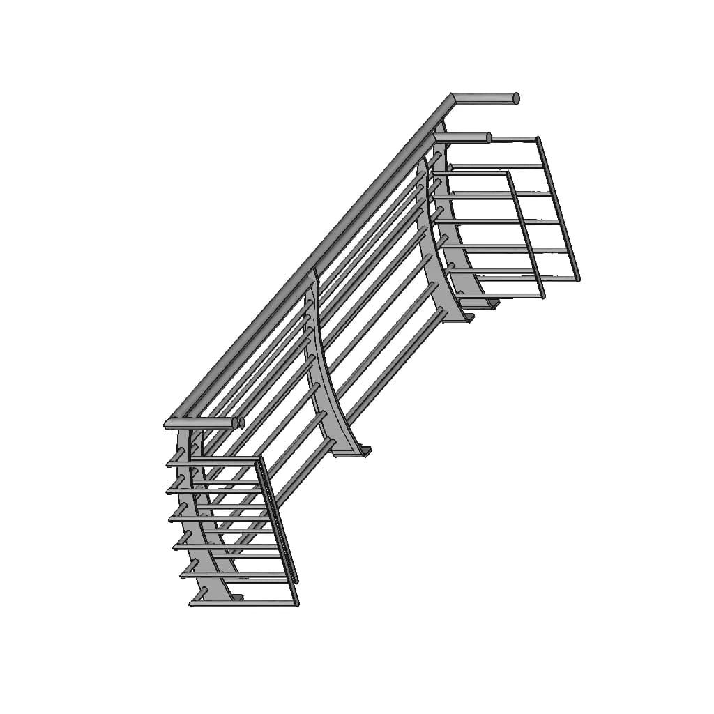 CAD Model of Balcony Railing for Engineering Projects_60_30_degree_snapshot