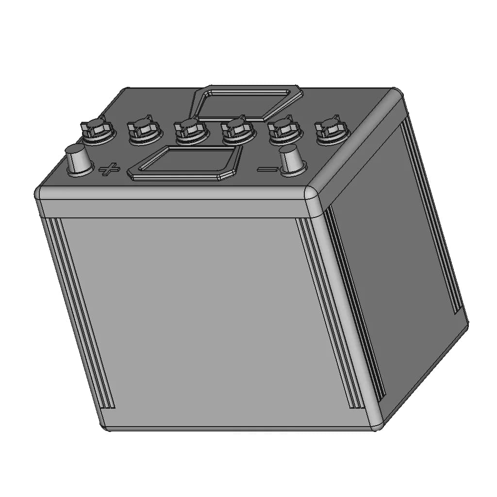 CAD Model of 60Ah Car Battery for Engineering Projects_60_30_degree_snapshot