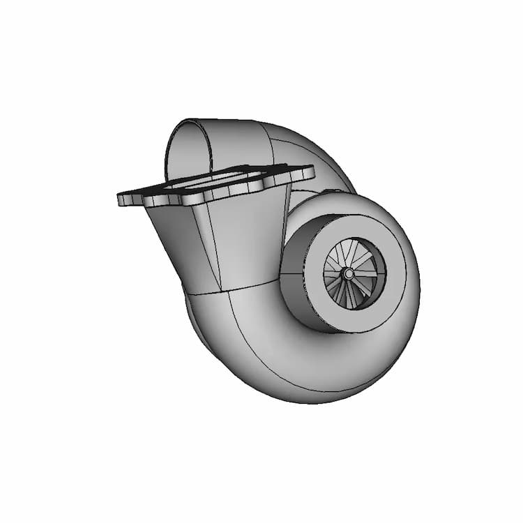 CAD Model of Turbocharger for Engineering Projects