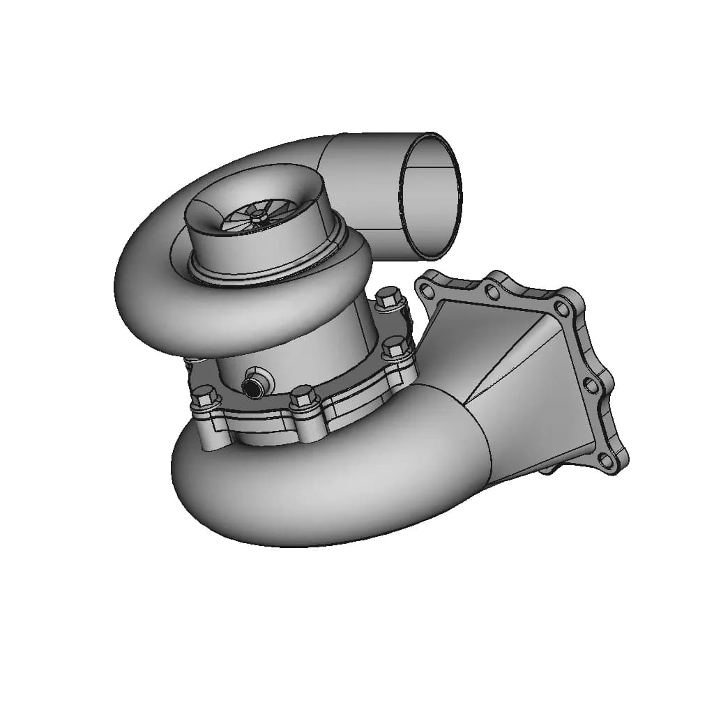 CAD Model of Turbocharger for Engineering Projects_60_30_degree_snapshot