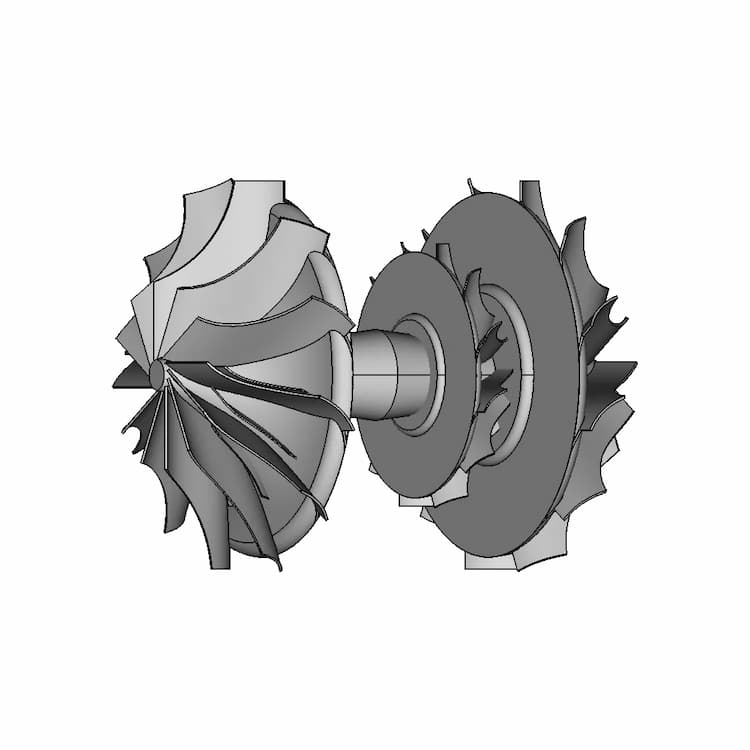 CAD Model of Turbocharger Blade for Engineering Projects
