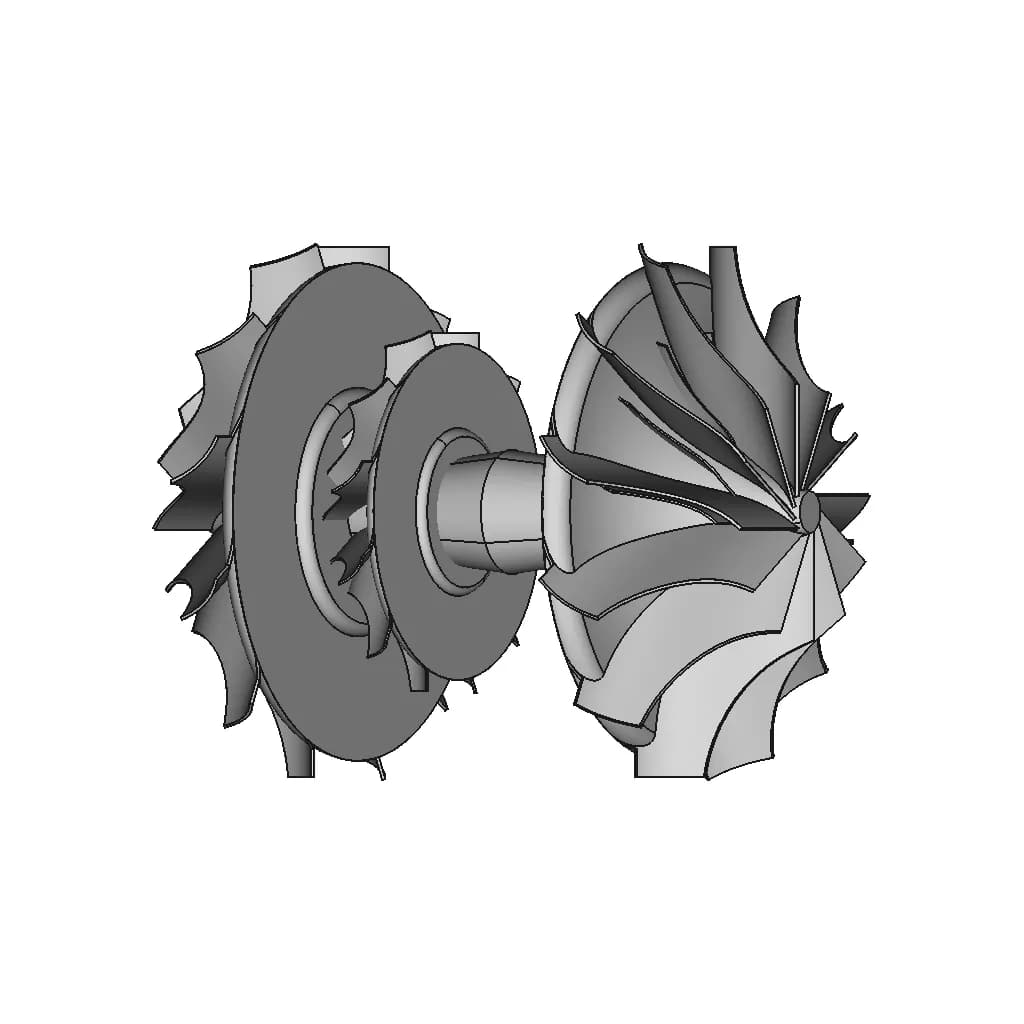 CAD Model of Turbocharger Blade for Engineering Projects_60_30_degree_snapshot