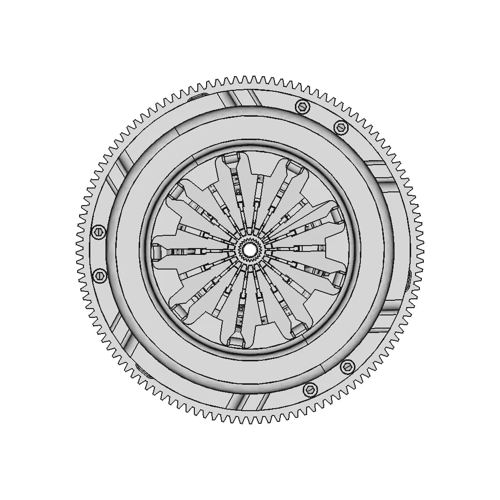 CAD Model of Car Clutch Assembly for Engineering Projects_0_90_degree_snapshot