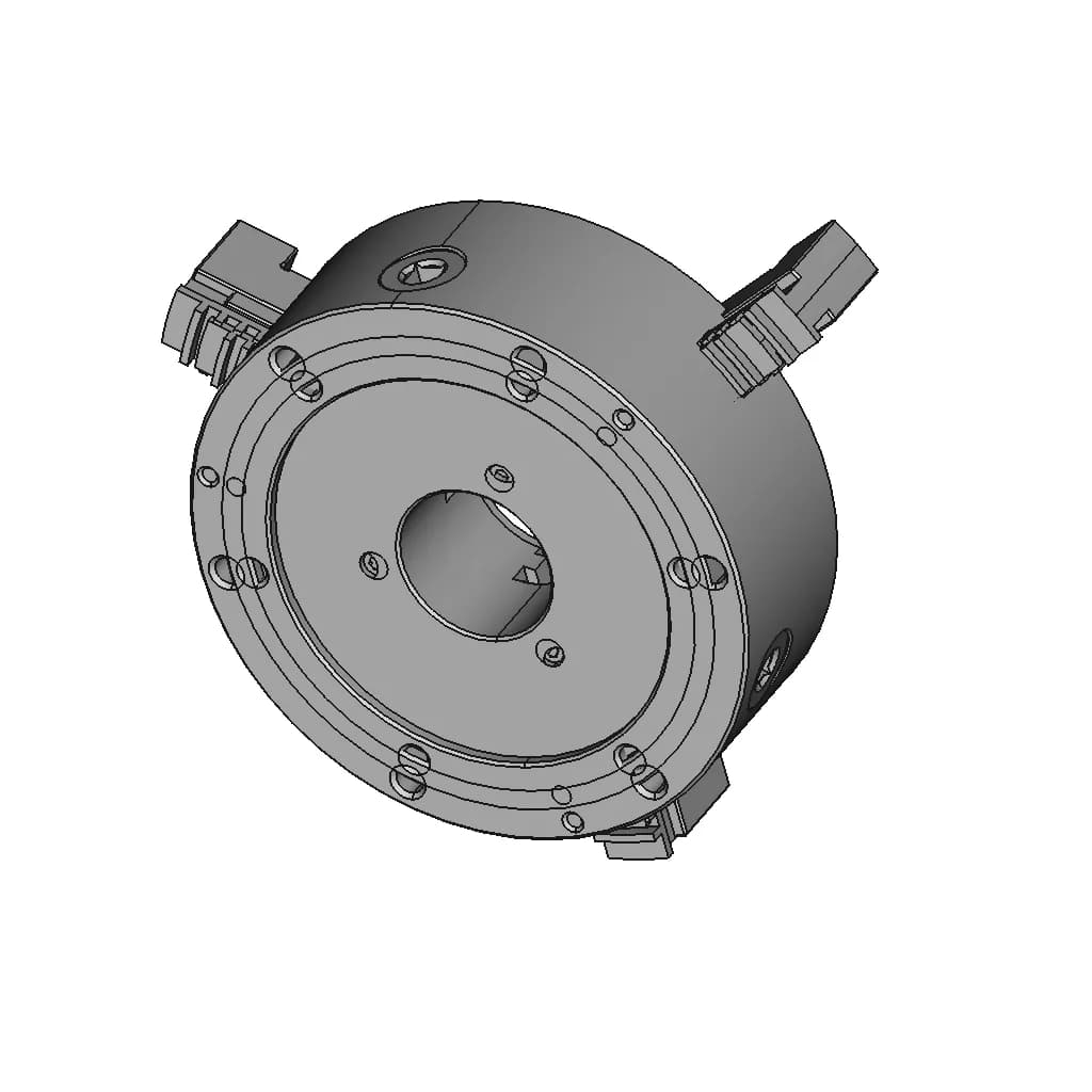 CAD Model of 3 Jaws Lathe Chuck for Engineering Projects_60_30_degree_snapshot