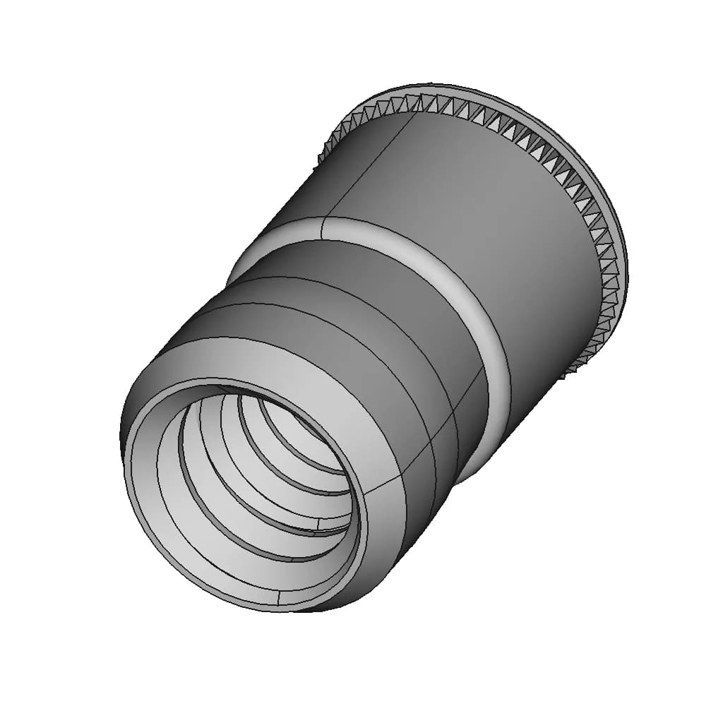 CAD Model of Knurled Threaded Insert for Engineering Projects_60_30_degree_snapshot