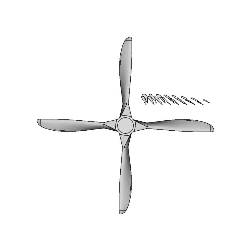 CAD Model of Propeller 4 Blade for Engineering Projects
