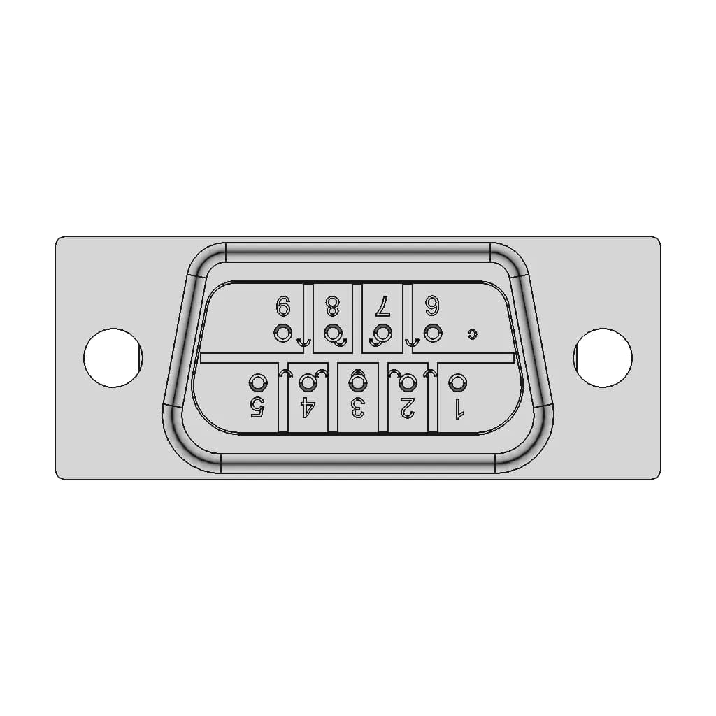CAD Model of De-9 Connector for Engineering Projects_270_0_degree_snapshot