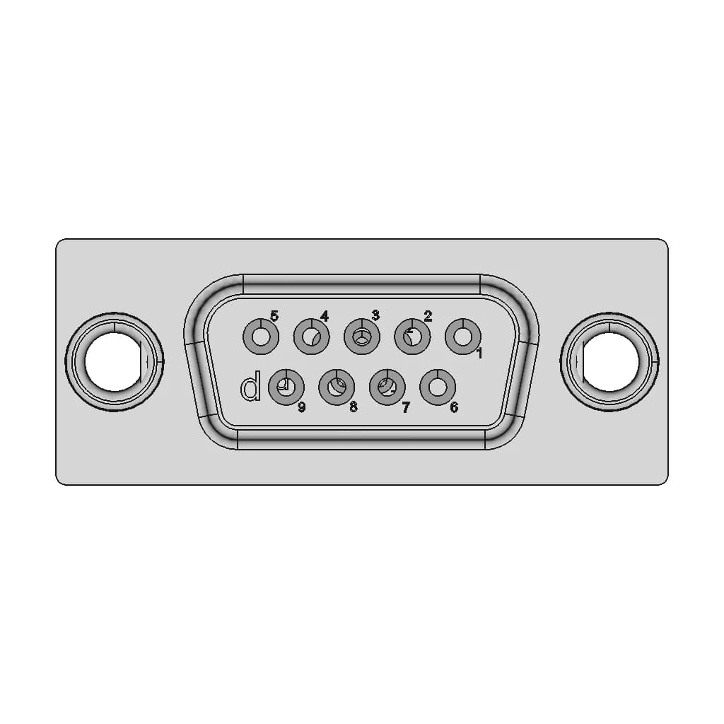 CAD Model of De-9 Connector for Engineering Projects_90_0_degree_snapshot