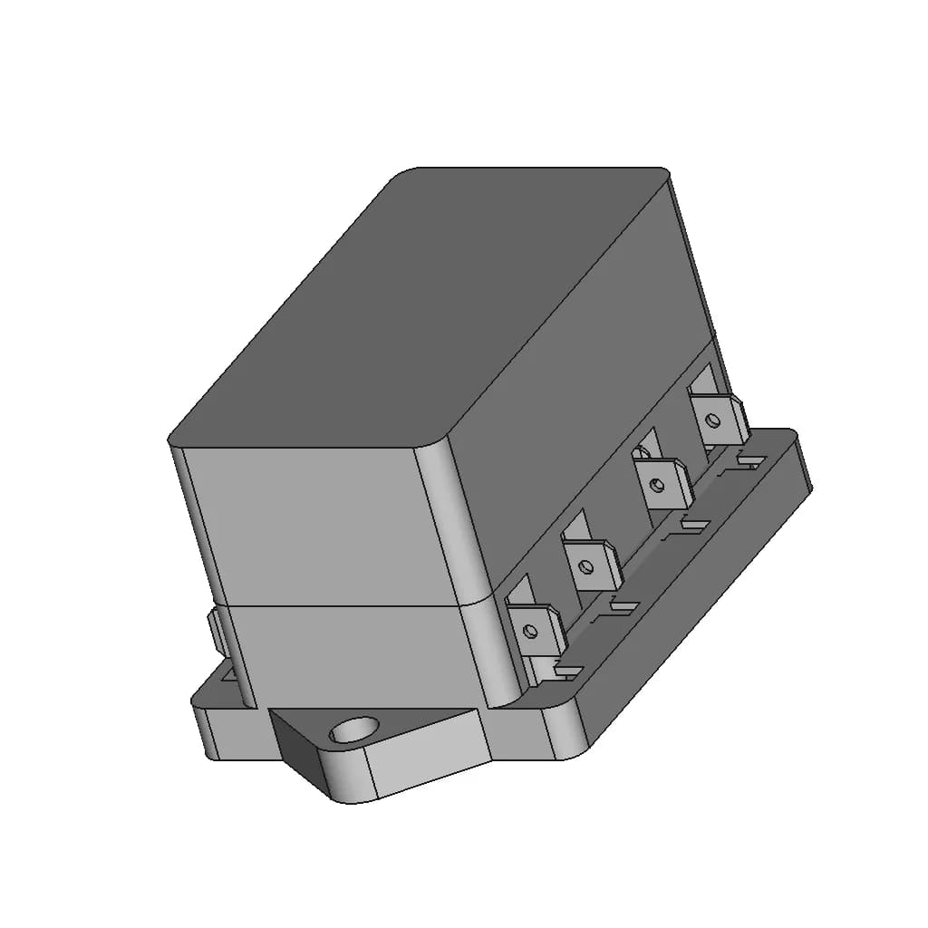 CAD Model of 4 Way Fuse Holder for Engineering Projects_60_30_degree_snapshot