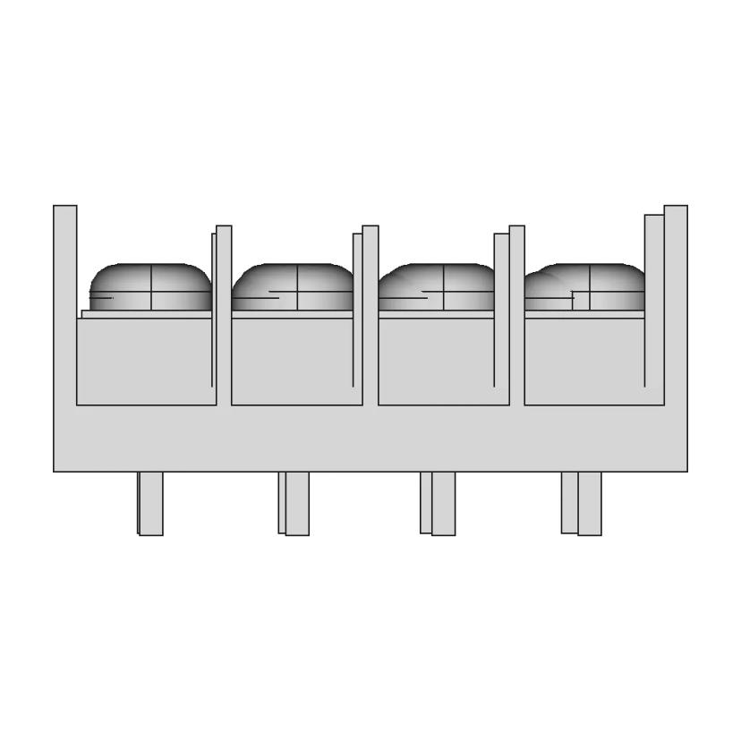 CAD Model of Terminal Block 4P for Engineering Projects