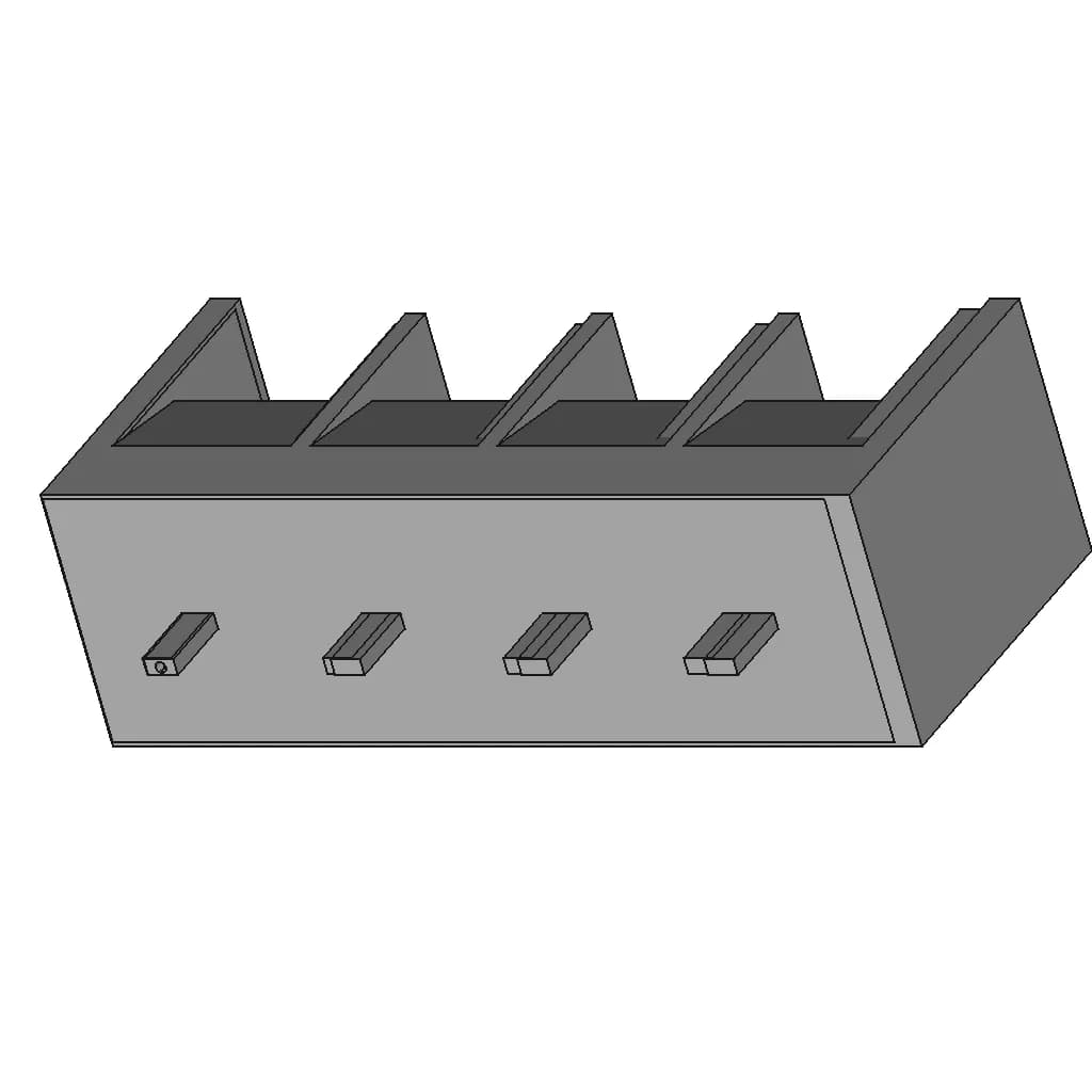 CAD Model of Terminal Block 4P for Engineering Projects_60_30_degree_snapshot