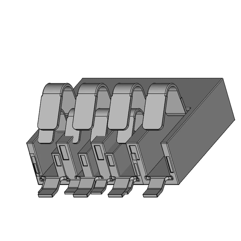 CAD Model of Battery Connector 4 Way for Engineering Projects_60_30_degree_snapshot