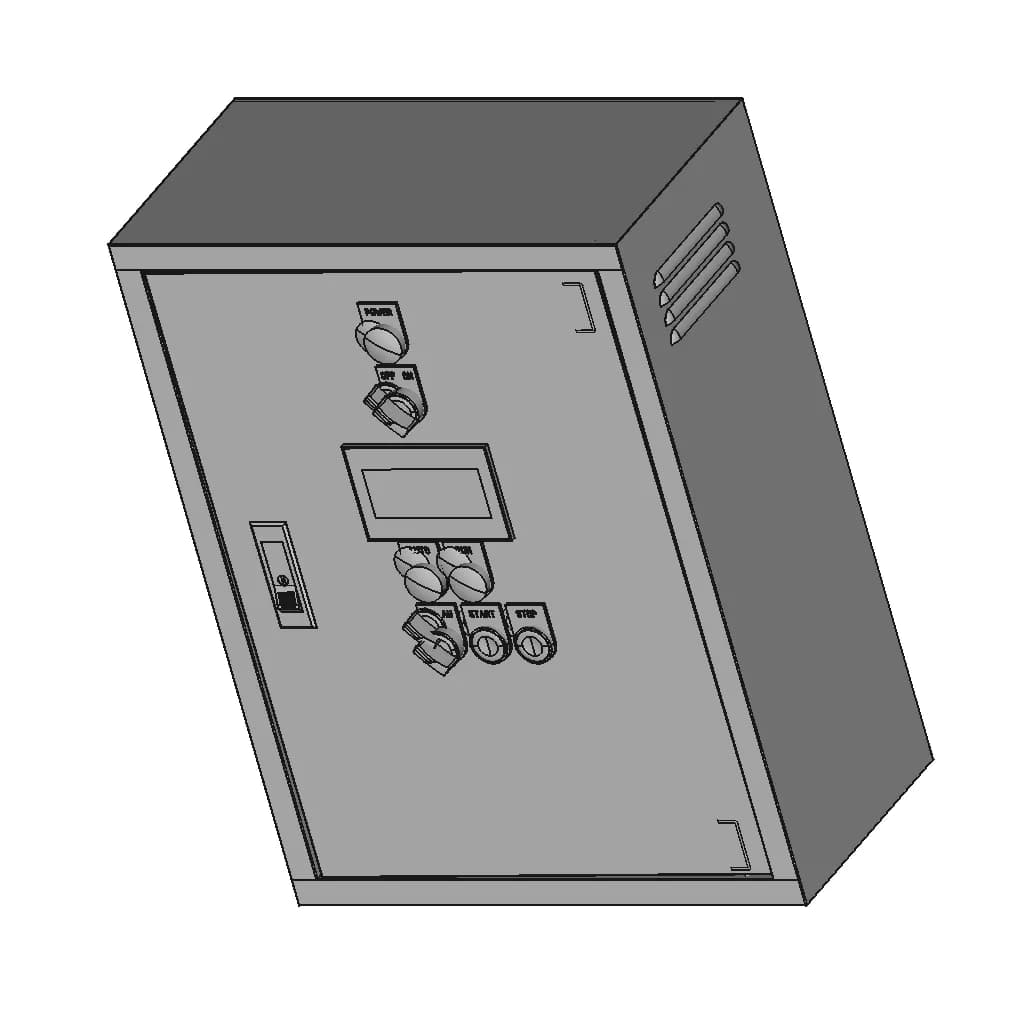 CAD Model of Control Panel Plc+Hmi for Engineering Projects_60_30_degree_snapshot