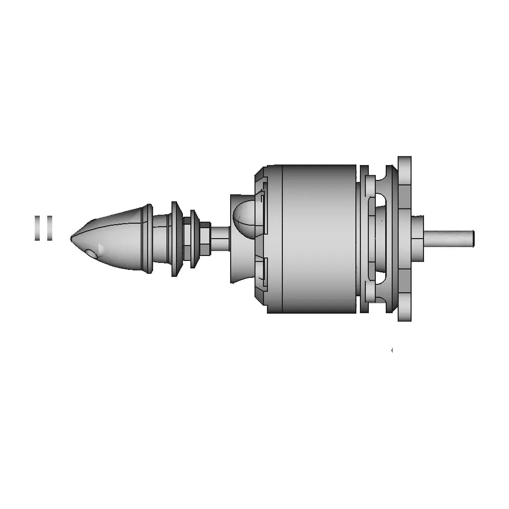 Sunnysky X2814 Rc Motor - Downloadable CAD Representation_0_90_degree_snapshot