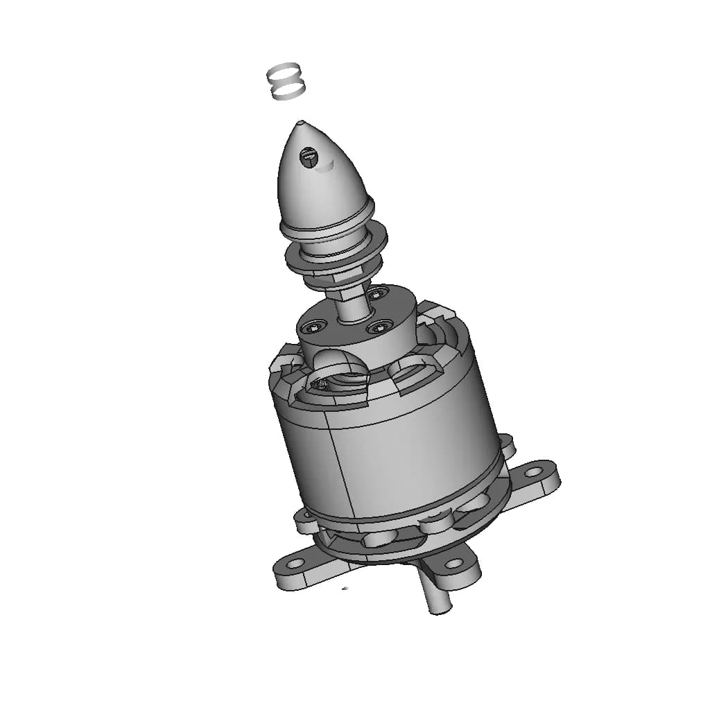 Sunnysky X2814 Rc Motor - Downloadable CAD Representation_60_30_degree_snapshot