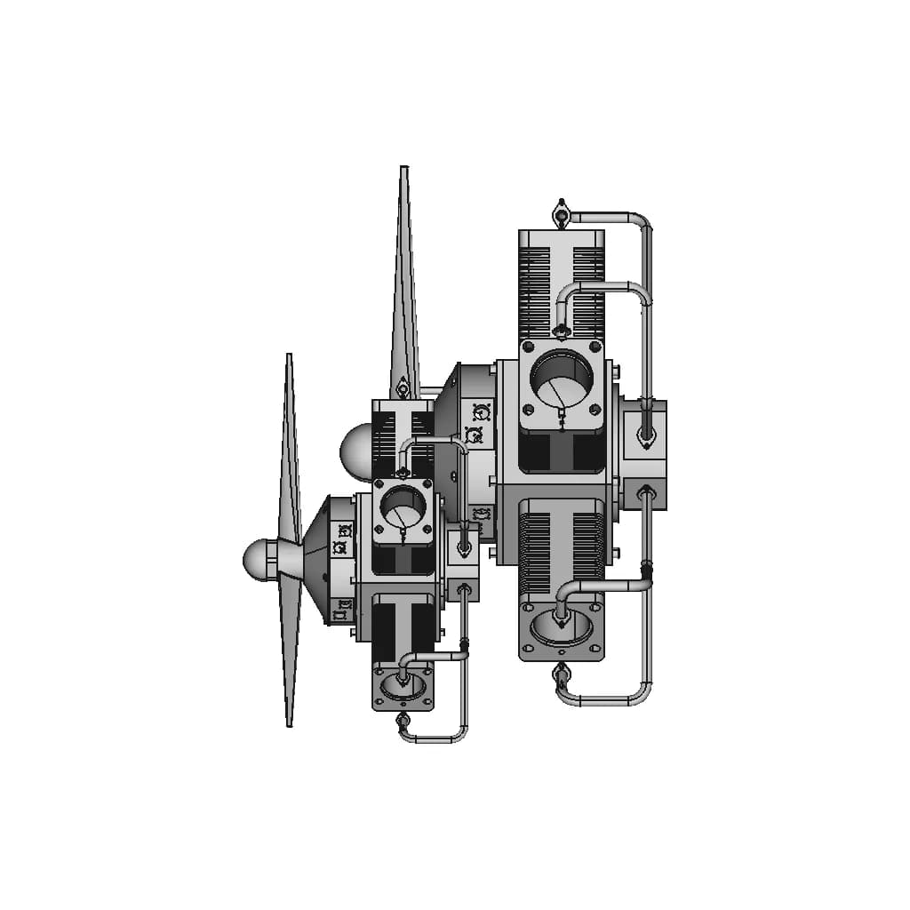 Radial Engine - Downloadable CAD Representation_0_0_degree_snapshot