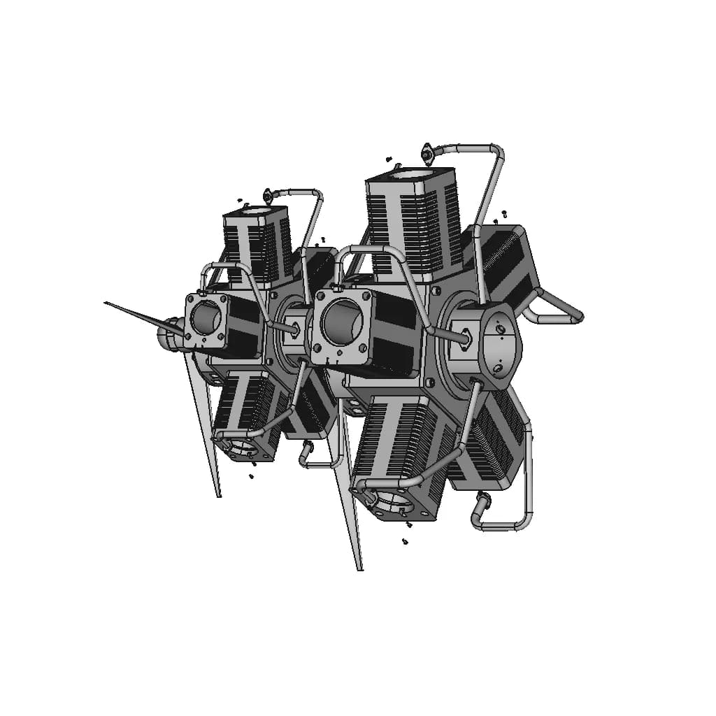 Radial Engine - Downloadable CAD Representation_60_30_degree_snapshot