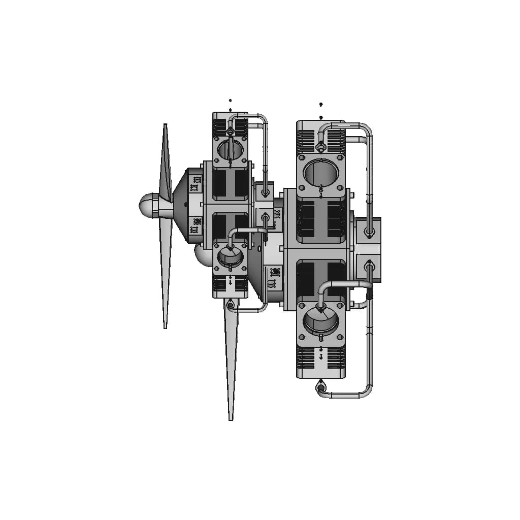 Radial Engine - Downloadable CAD Representation_90_0_degree_snapshot