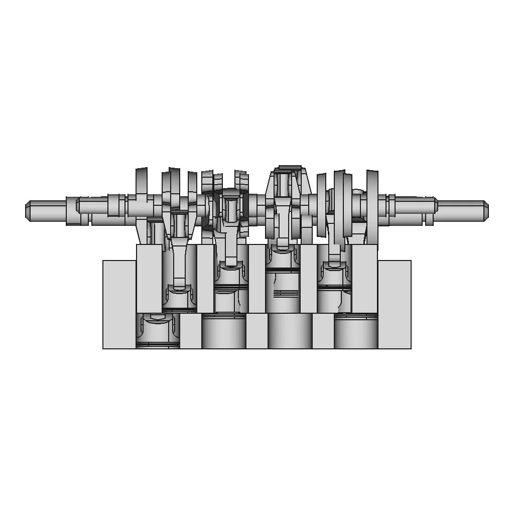 4- Stroke Internal Combustion Engine Assembly - Downloadable CAD Representation_270_0_degree_snapshot