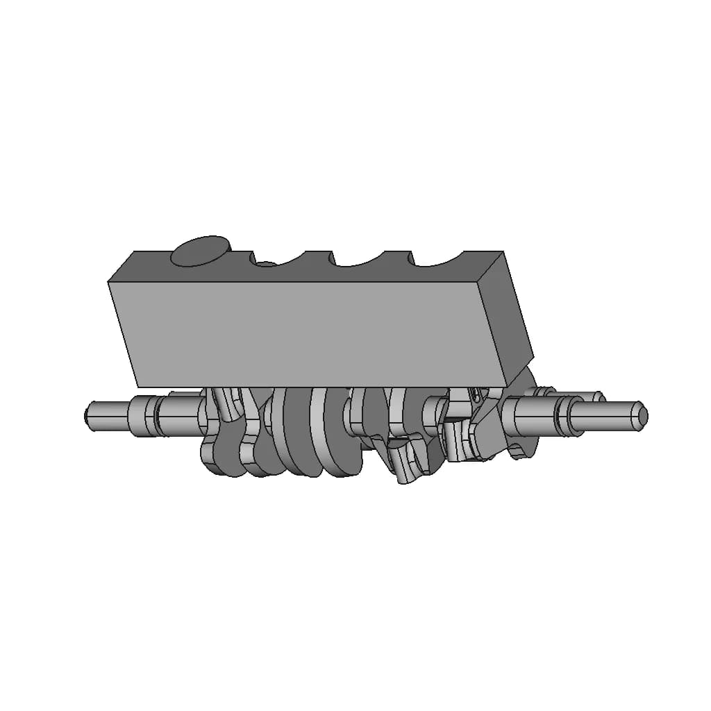 4- Stroke Internal Combustion Engine Assembly - Downloadable CAD Representation_60_30_degree_snapshot