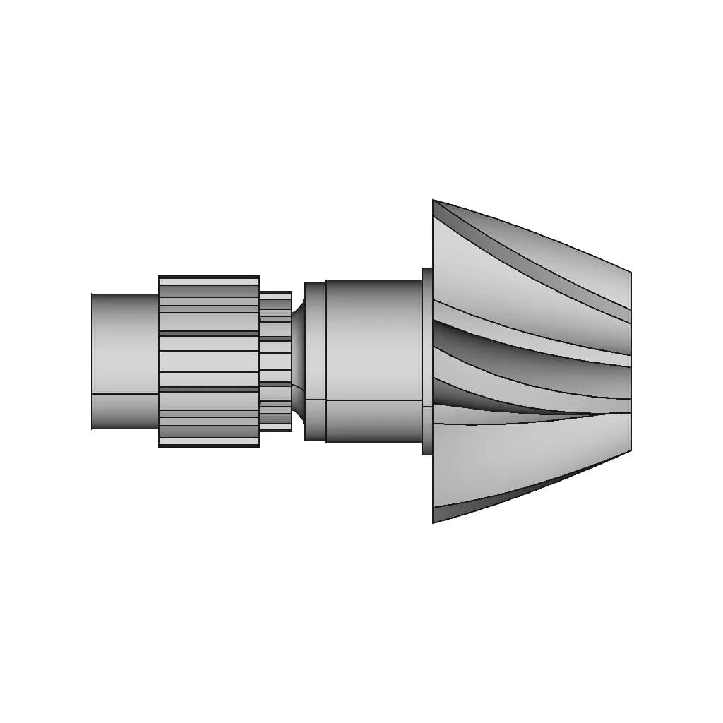 Helical Bevel Gear - Standard Mechanical Component_0_0_degree_snapshot