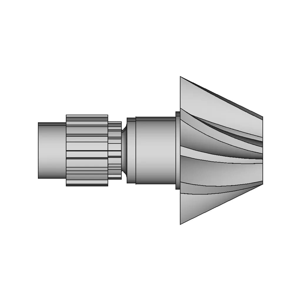 Helical Bevel Gear - Standard Mechanical Component_90_0_degree_snapshot