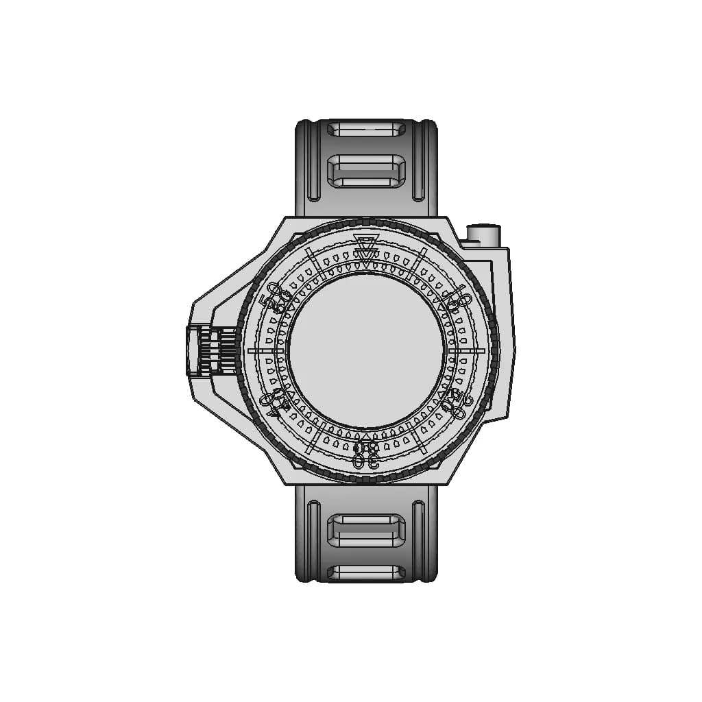 Omega Seamaster 600 'Ploprof' | High-Quality CAD Model_0_0_degree_snapshot