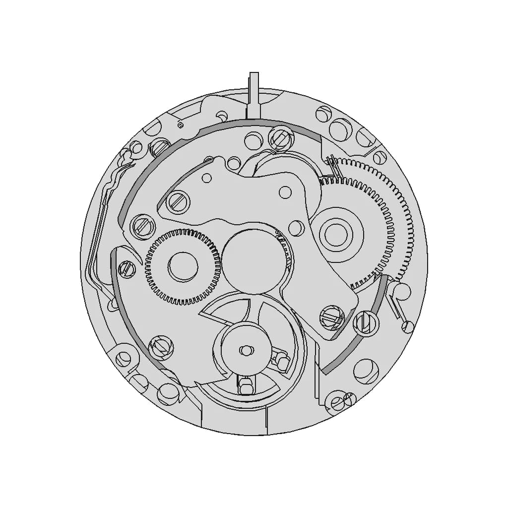 Seiko Nh35 Watch Movement | High-Quality CAD Model_0_0_degree_snapshot