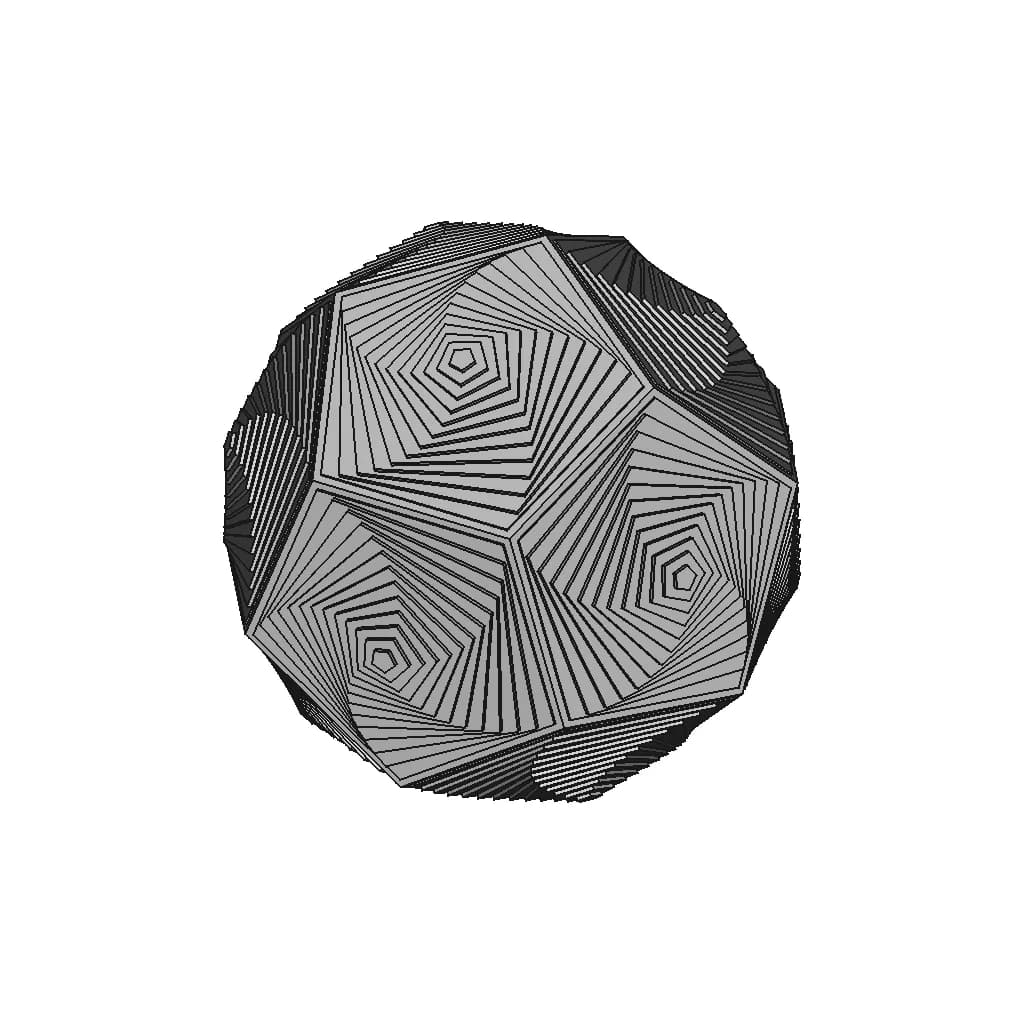 Dodecahedron Pattern Design - Downloadable CAD Representation_60_30_degree_snapshot