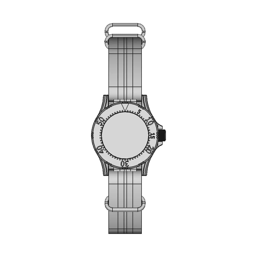 Heavy Duty Diver Watch - Downloadable CAD Representation_0_0_degree_snapshot