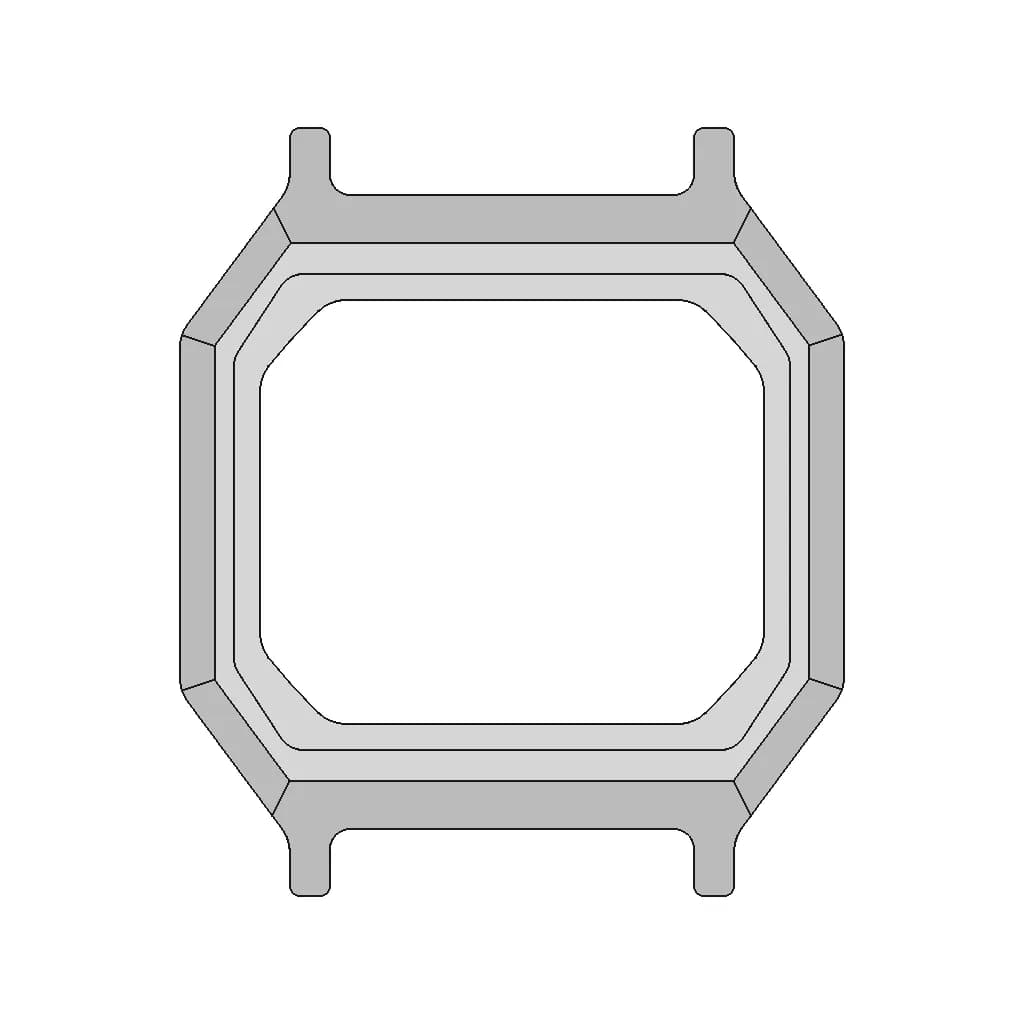 Thinner Face Casio Cnc F-91W - Downloadable CAD Representation_0_0_degree_snapshot