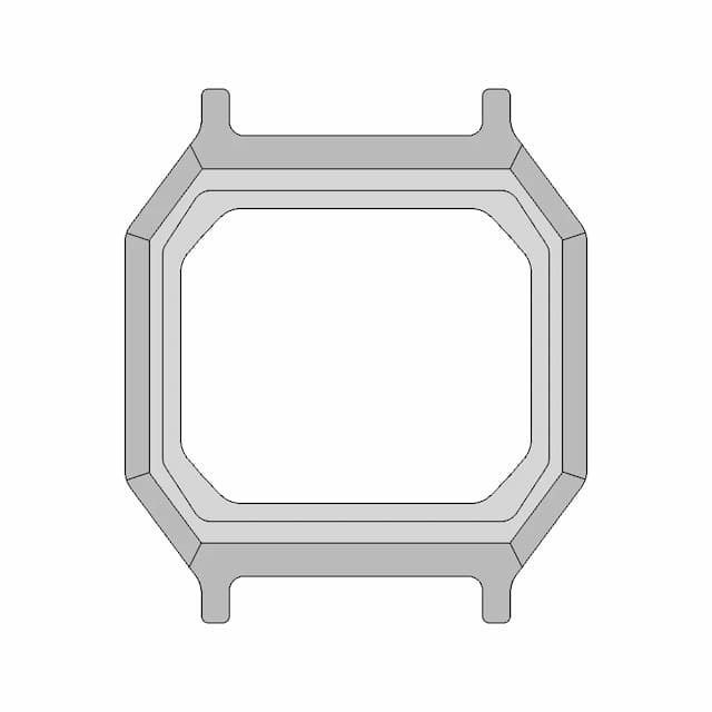 Thinner Face Casio Cnc F-91W - Downloadable CAD Representation
