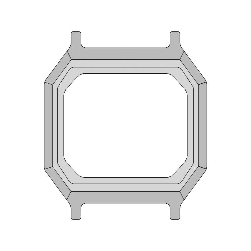 Thinner Face Casio Cnc F-91W - Downloadable CAD Representation