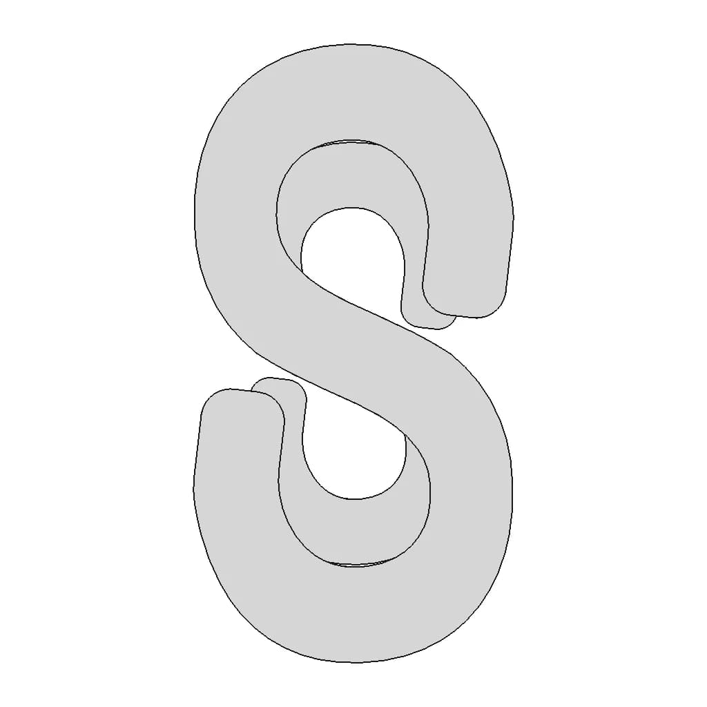 S Clip Replacement For Rubber Band Bracelet - Downloadable CAD Representation_0_0_degree_snapshot
