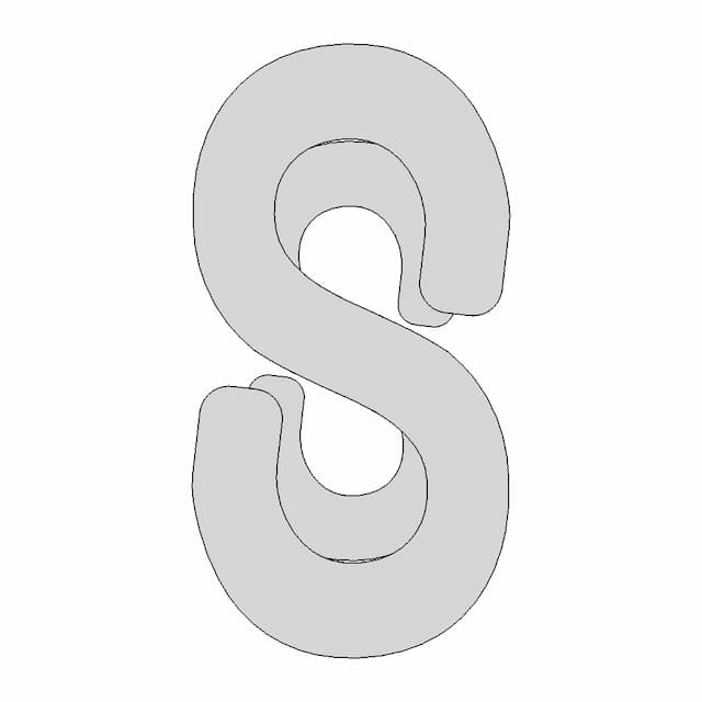 S Clip Replacement For Rubber Band Bracelet - Downloadable CAD Representation