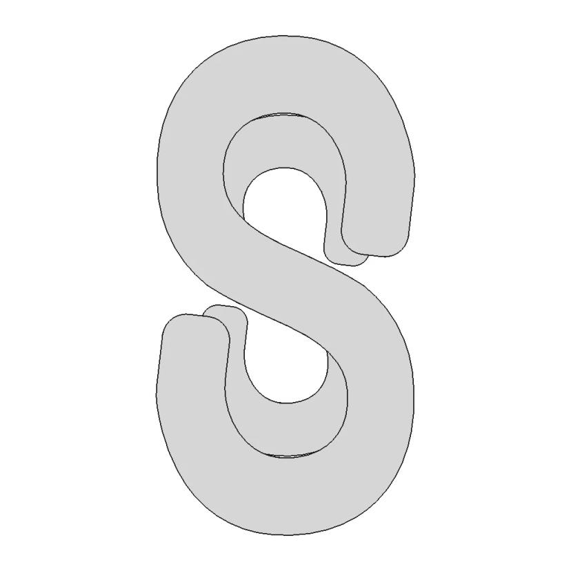 S Clip Replacement For Rubber Band Bracelet - Downloadable CAD Representation
