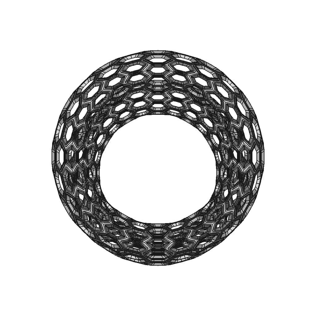 Honeycomb Toroid Ring - Downloadable CAD Representation_270_0_degree_snapshot