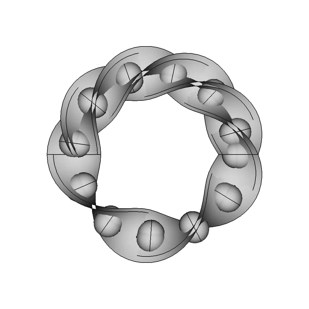 Self Interlocking Single Body Mobius - Standard Mechanical Component_90_0_degree_snapshot