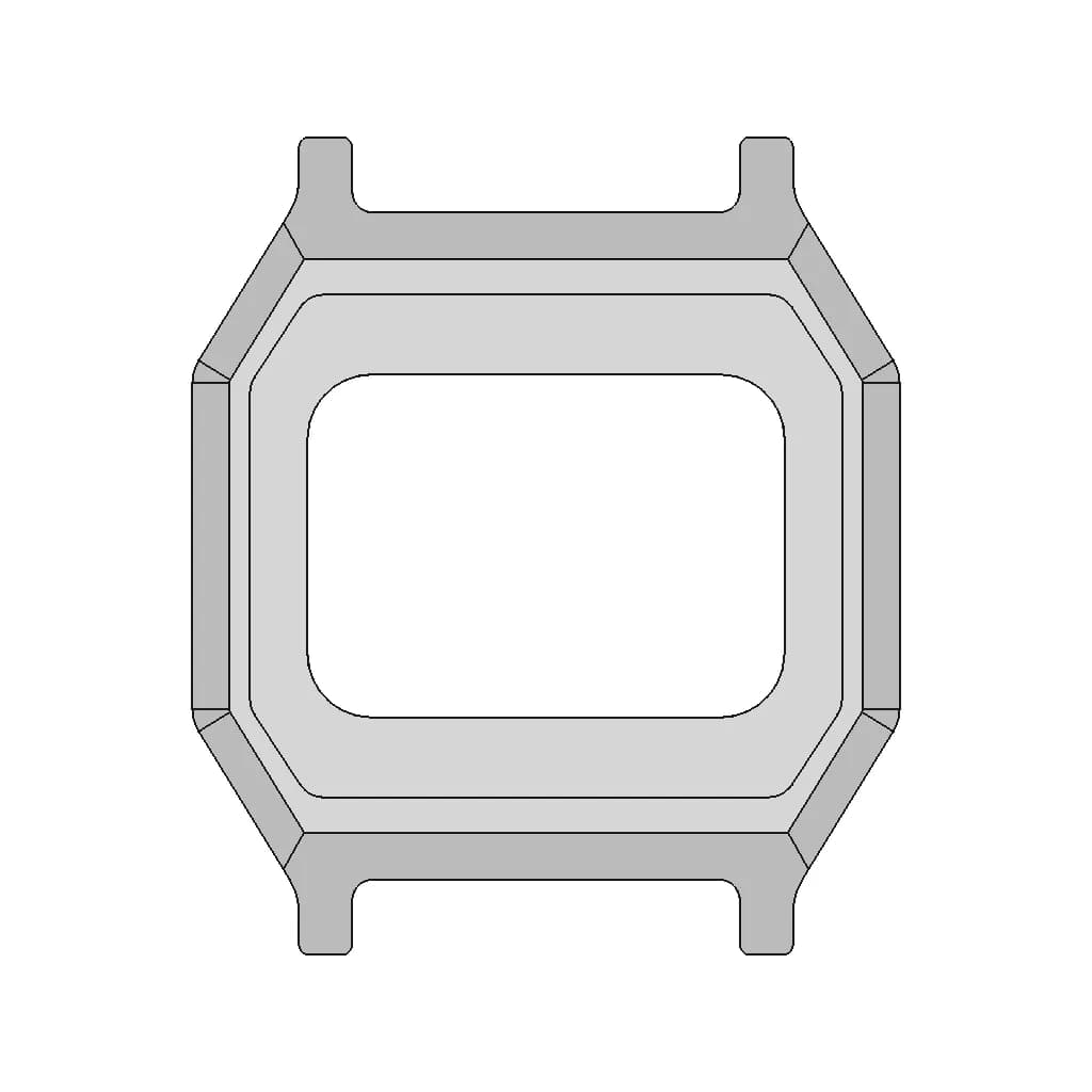 Casio F-91W Clear Case V1 - Downloadable CAD Representation_0_0_degree_snapshot