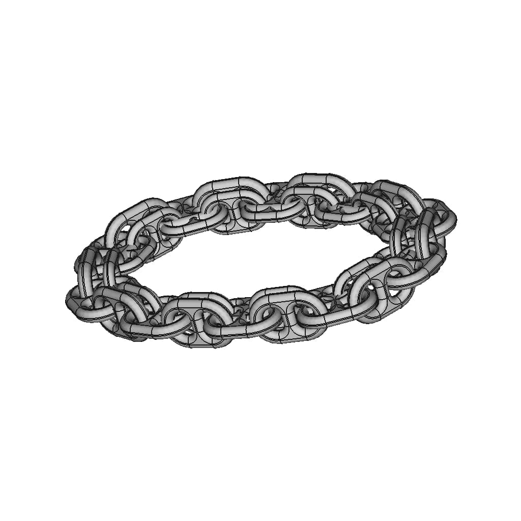 Bracelet Chain | High-Quality CAD Model_60_30_degree_snapshot
