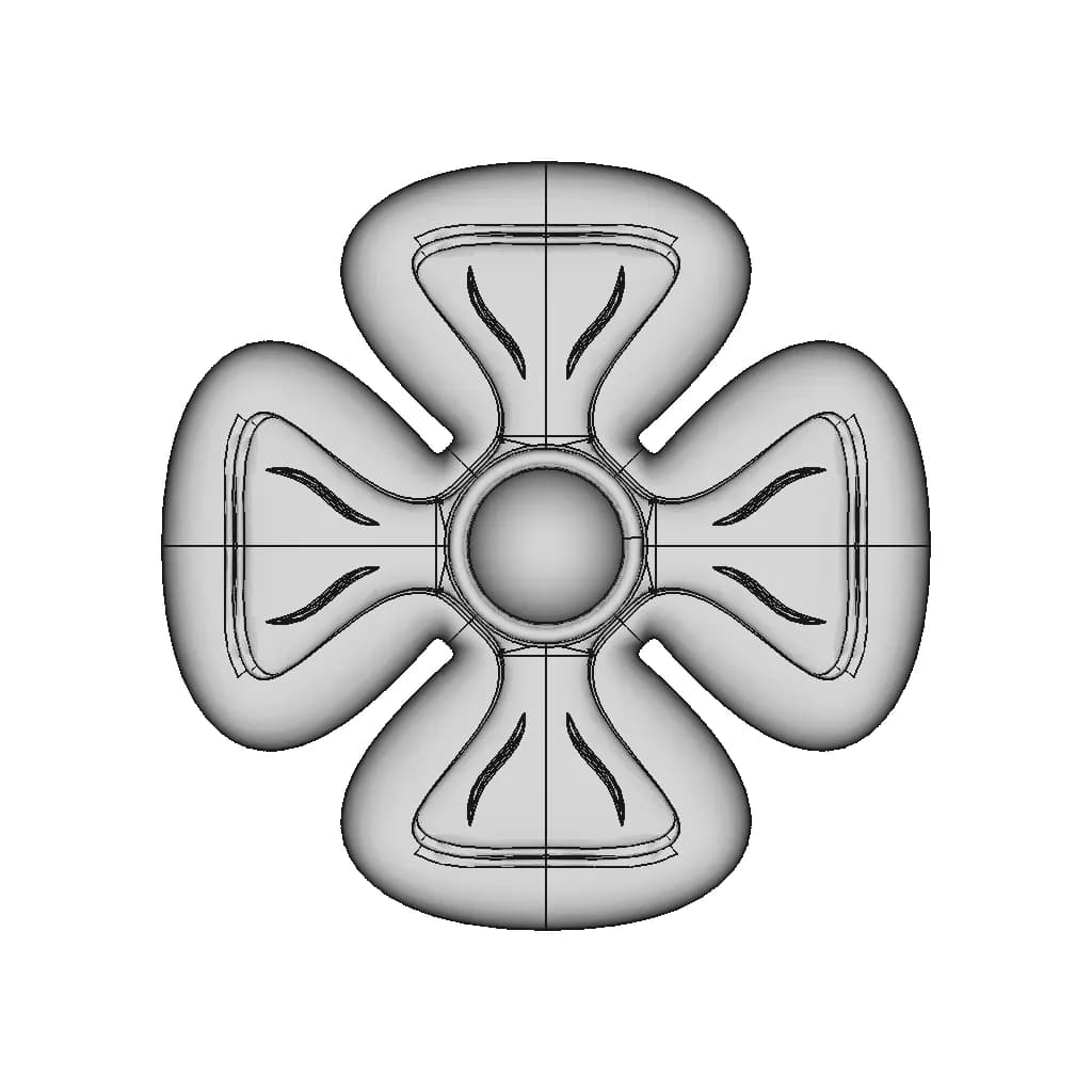 Flower Design Four Leaf Clover | 3D Engineering Design File_270_0_degree_snapshot