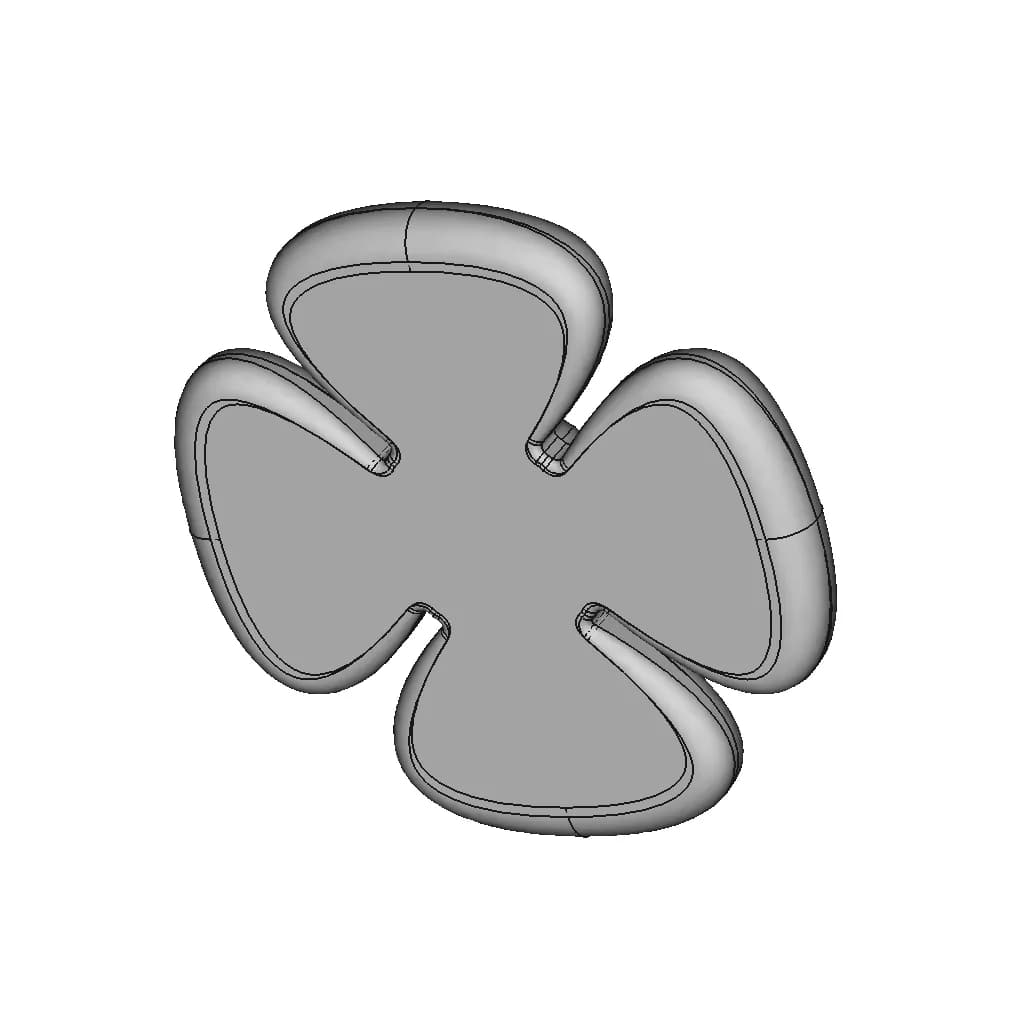 Flower Design Four Leaf Clover | 3D Engineering Design File_60_30_degree_snapshot