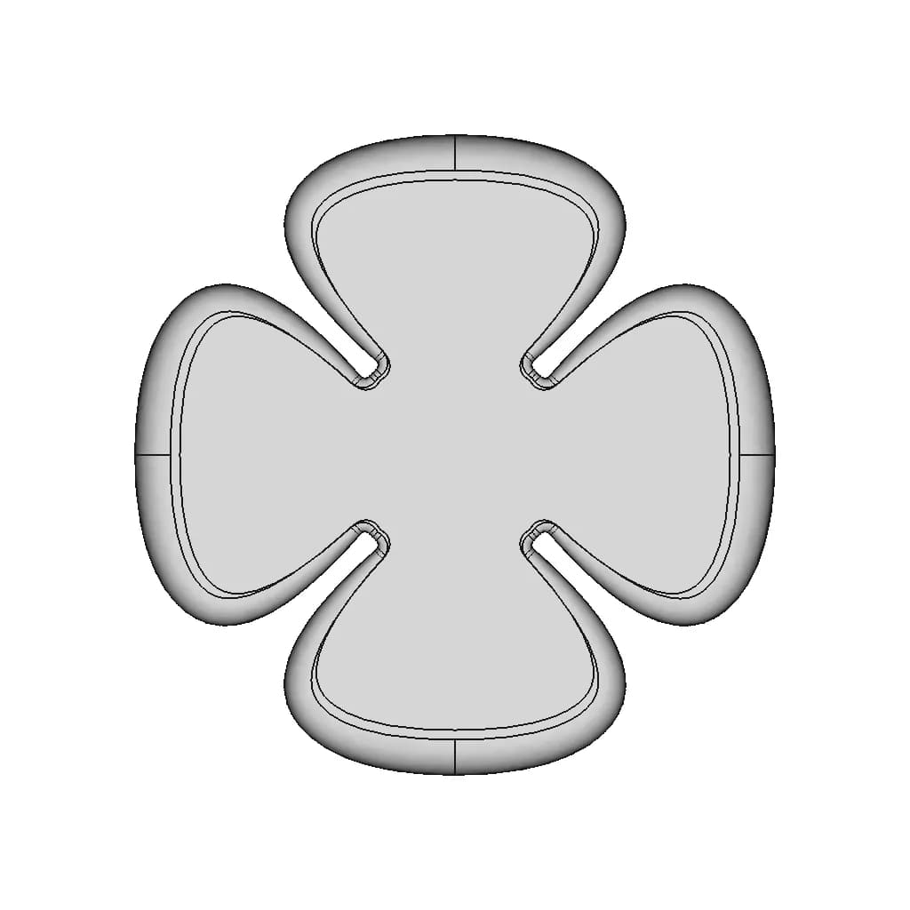 Flower Design Four Leaf Clover | 3D Engineering Design File_90_0_degree_snapshot