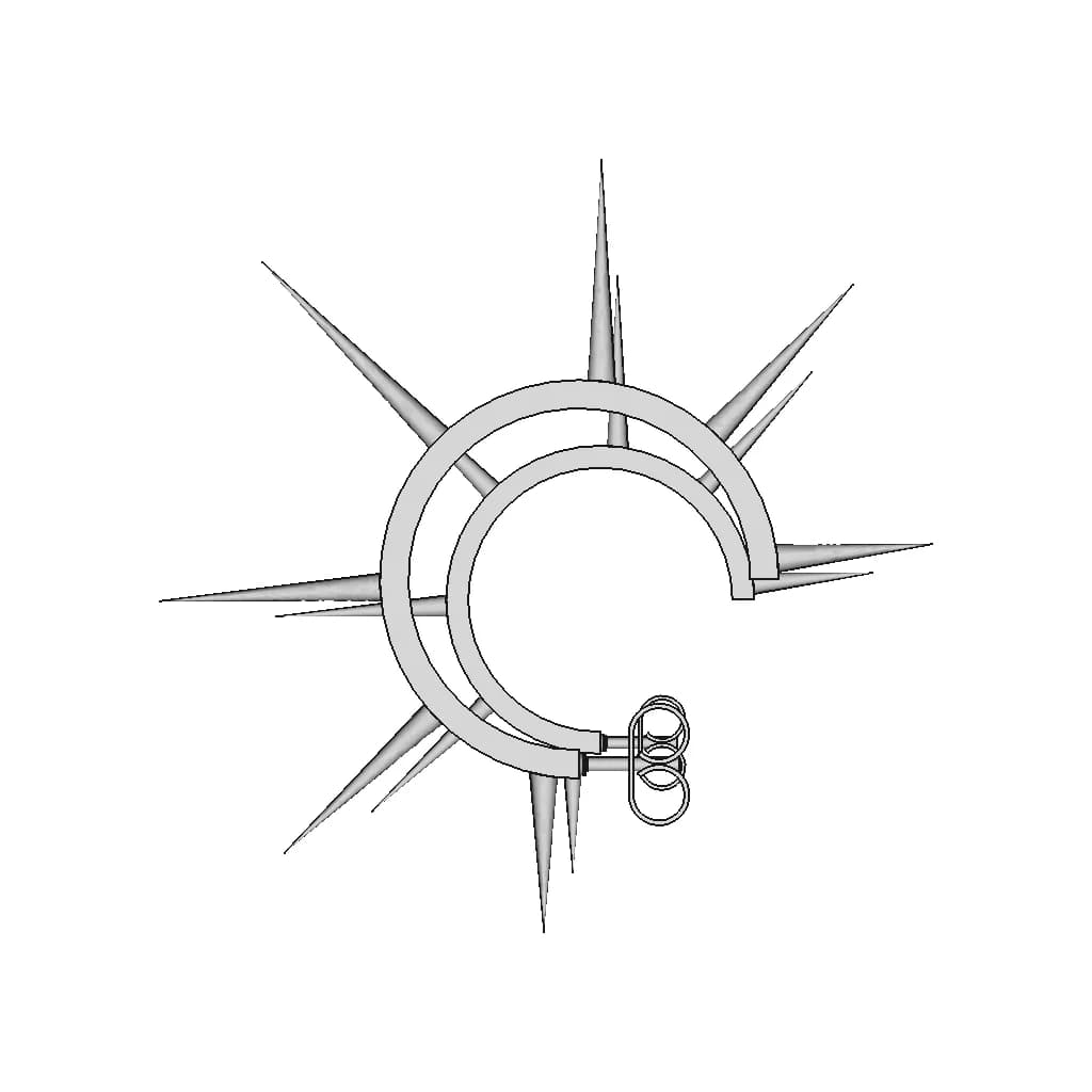Spiked Earring | 3D Engineering Design File_270_0_degree_snapshot