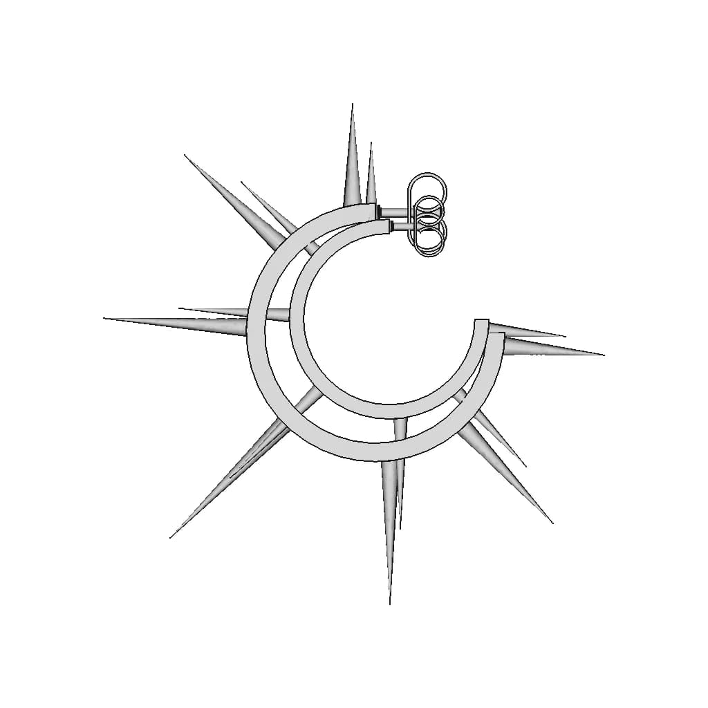Spiked Earring | 3D Engineering Design File_90_0_degree_snapshot