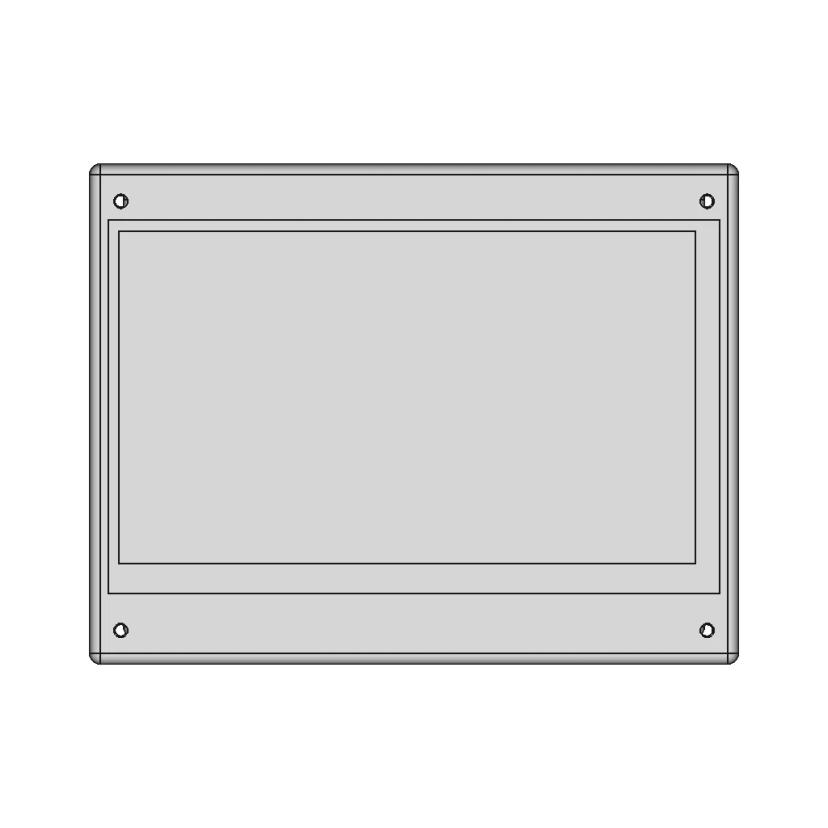 800X480 Touch Screen Frame - Downloadable CAD Representation