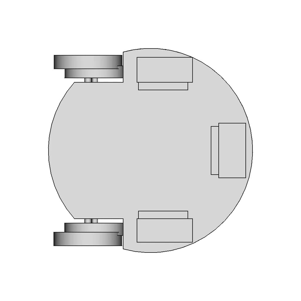 Differential Drive Robot With 3 Ultrasonic Sensors — 3D Cad Model - Standard Mechanical Component_0_0_degree_snapshot